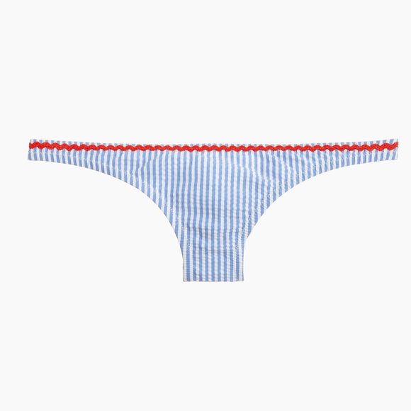 NWT jcrew seersucker lowrider bikini bottom size L - Picture 2 of 2